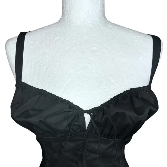 NEW Freemarket Corset Midi Dress L Taffeta Dark Romantic Whimsigoth Milkmaid - Picture 6 of 13